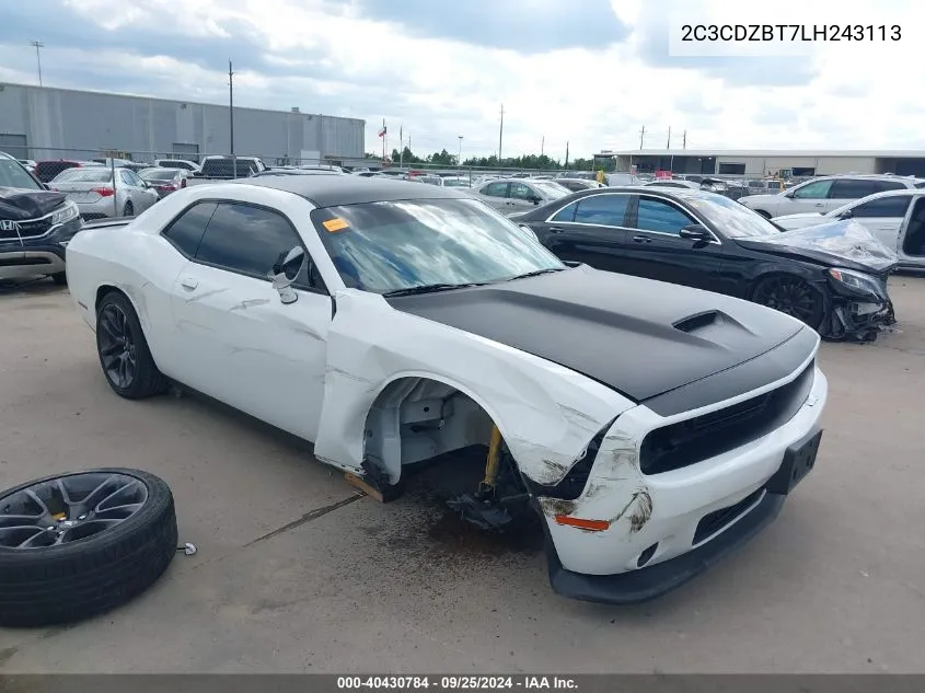 2020 Dodge Challenger R/T VIN: 2C3CDZBT7LH243113 Lot: 40430784