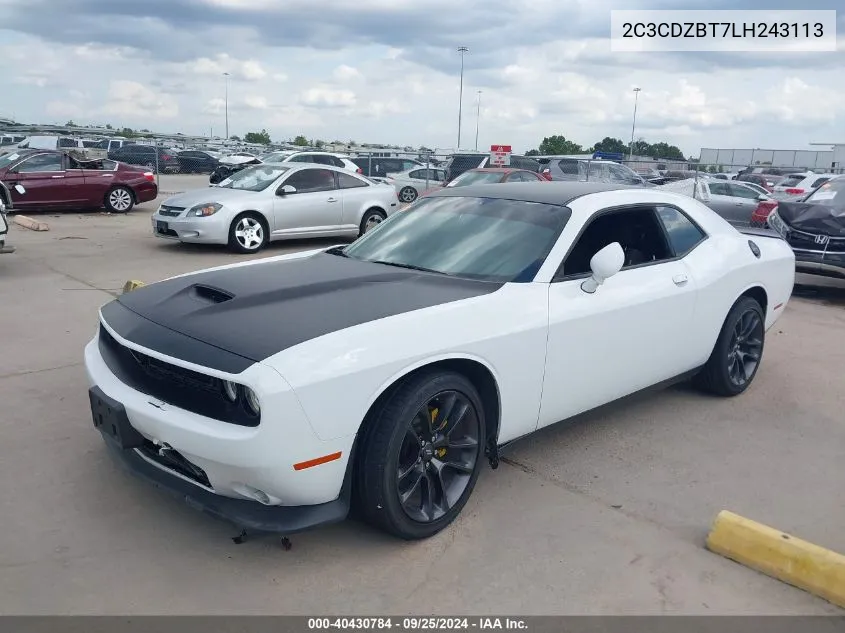 2020 Dodge Challenger R/T VIN: 2C3CDZBT7LH243113 Lot: 40430784