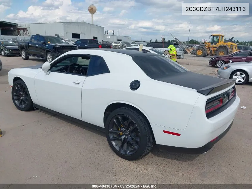 2020 Dodge Challenger R/T VIN: 2C3CDZBT7LH243113 Lot: 40430784