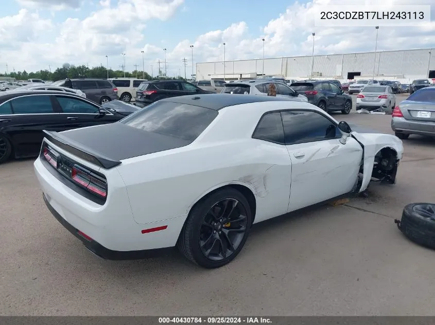 2020 Dodge Challenger R/T VIN: 2C3CDZBT7LH243113 Lot: 40430784