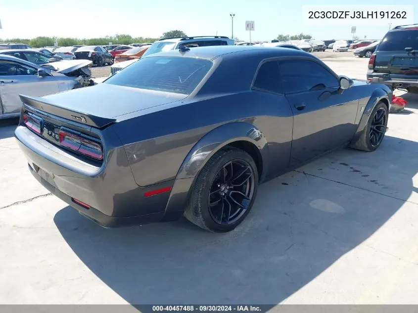 2020 Dodge Challenger R/T Scat Pack Widebody VIN: 2C3CDZFJ3LH191262 Lot: 40457488