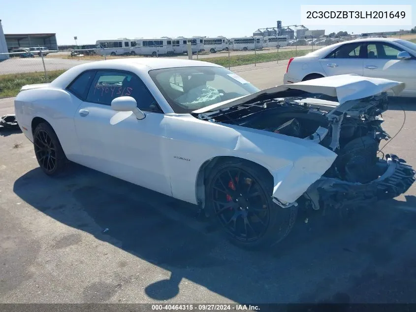 2020 Dodge Challenger R/T VIN: 2C3CDZBT3LH201649 Lot: 40464315