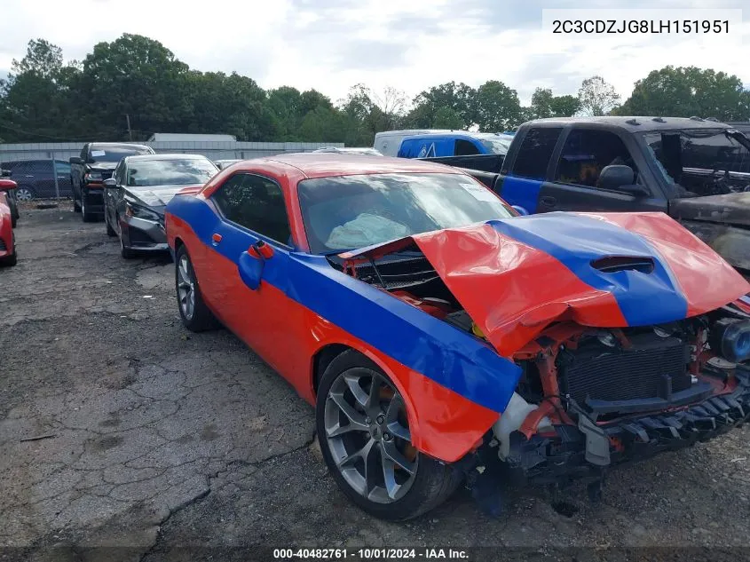 2020 Dodge Challenger Gt VIN: 2C3CDZJG8LH151951 Lot: 40482761