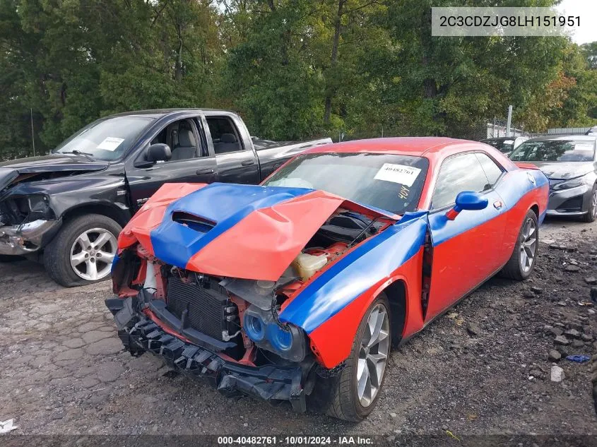 2020 Dodge Challenger Gt VIN: 2C3CDZJG8LH151951 Lot: 40482761