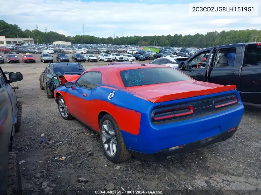 2020 Dodge Challenger Gt VIN: 2C3CDZJG8LH151951 Lot: 40482761