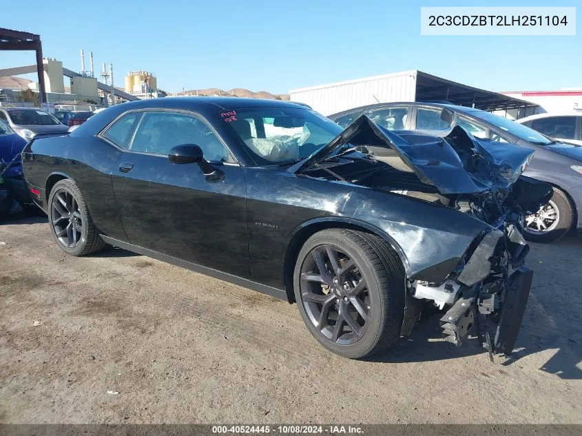 2020 Dodge Challenger R/T VIN: 2C3CDZBT2LH251104 Lot: 40524445