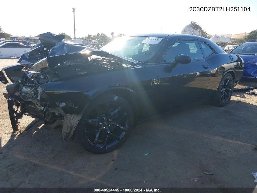 2020 Dodge Challenger R/T VIN: 2C3CDZBT2LH251104 Lot: 40524445