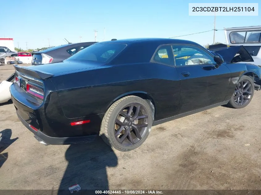 2020 Dodge Challenger R/T VIN: 2C3CDZBT2LH251104 Lot: 40524445