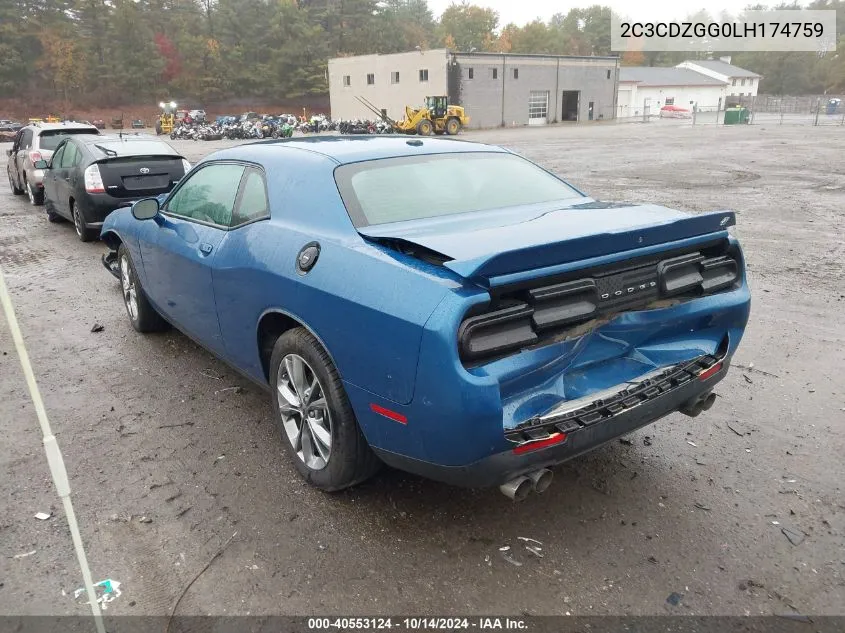 2020 Dodge Challenger Sxt Awd VIN: 2C3CDZGG0LH174759 Lot: 40553124