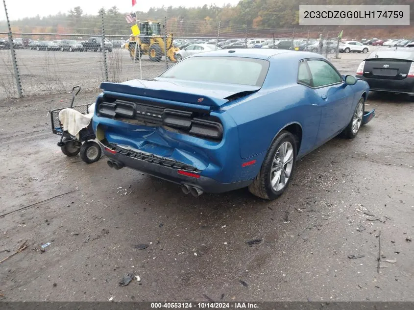 2020 Dodge Challenger Sxt Awd VIN: 2C3CDZGG0LH174759 Lot: 40553124