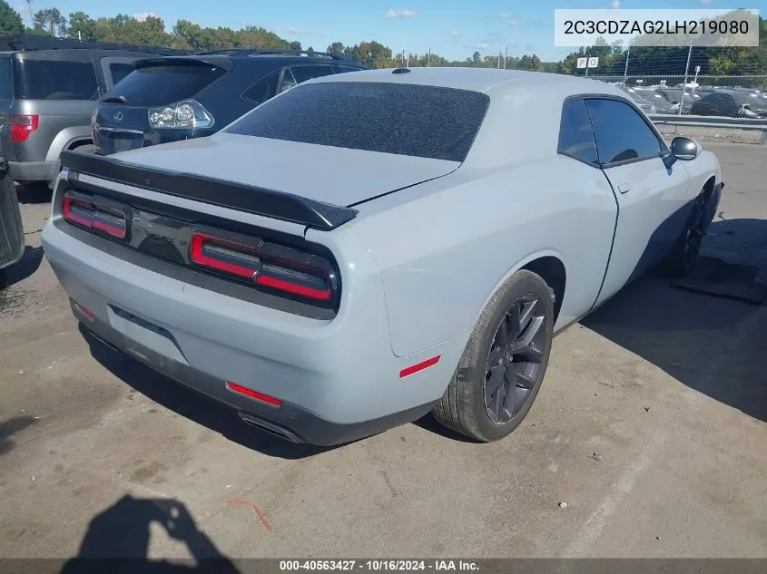 2020 Dodge Challenger Sxt VIN: 2C3CDZAG2LH219080 Lot: 40563427