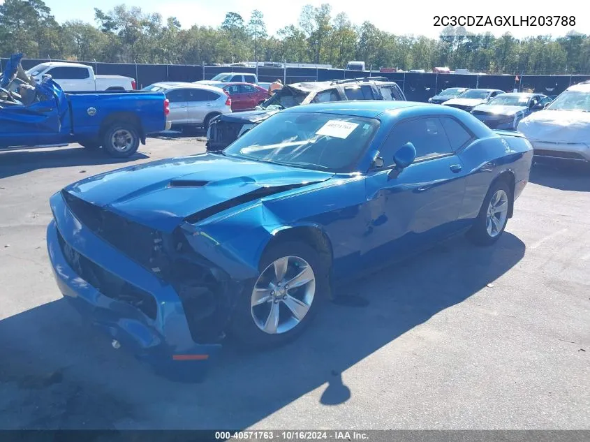 2020 Dodge Challenger Sxt VIN: 2C3CDZAGXLH203788 Lot: 40571763