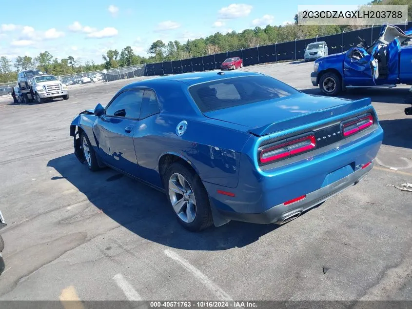 2020 Dodge Challenger Sxt VIN: 2C3CDZAGXLH203788 Lot: 40571763