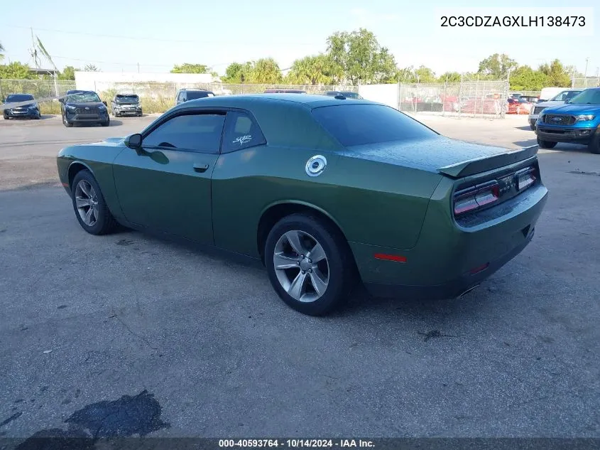 2020 Dodge Challenger Sxt VIN: 2C3CDZAGXLH138473 Lot: 40593764