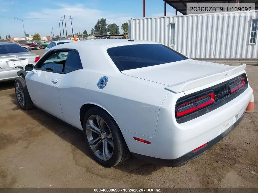 2020 Dodge Challenger R/T VIN: 2C3CDZBT9LH139092 Lot: 40608696