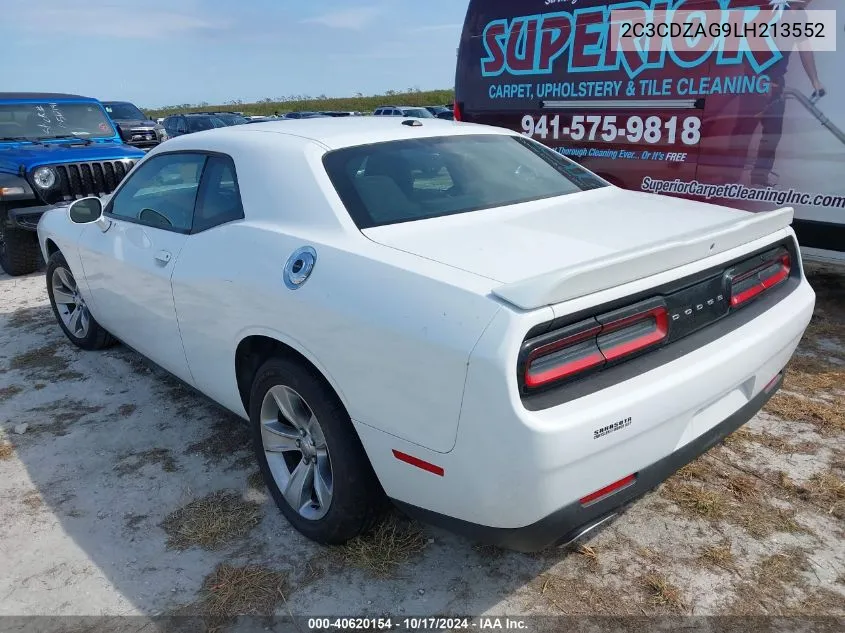 2020 Dodge Challenger Sxt VIN: 2C3CDZAG9LH213552 Lot: 40620154