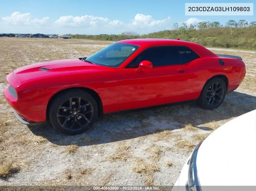 2020 Dodge Challenger Sxt VIN: 2C3CDZAG3LH109803 Lot: 40653800