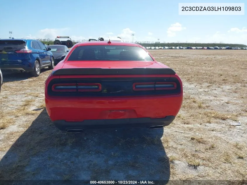 2020 Dodge Challenger Sxt VIN: 2C3CDZAG3LH109803 Lot: 40653800