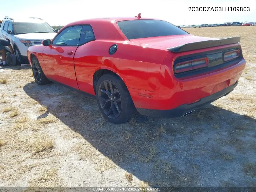 2020 Dodge Challenger Sxt VIN: 2C3CDZAG3LH109803 Lot: 40653800