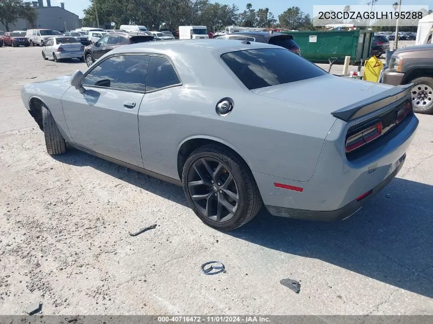 2020 Dodge Challenger Sxt VIN: 2C3CDZAG3LH195288 Lot: 40716472