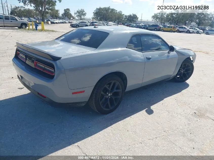 2020 Dodge Challenger Sxt VIN: 2C3CDZAG3LH195288 Lot: 40716472