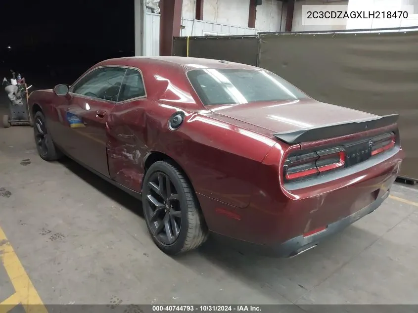 2020 Dodge Challenger Sxt VIN: 2C3CDZAGXLH218470 Lot: 40744793