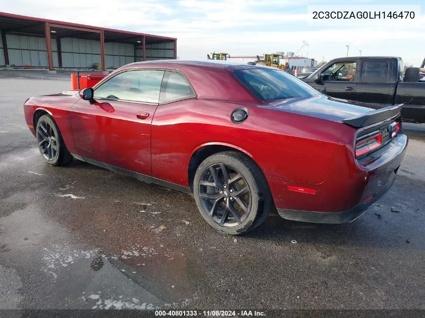 2020 Dodge Challenger Sxt VIN: 2C3CDZAG0LH146470 Lot: 40801333