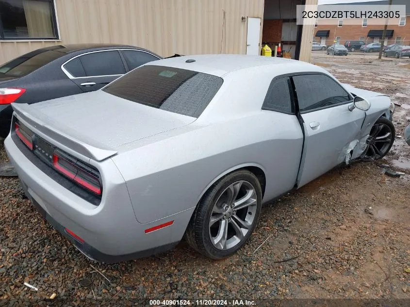 2020 Dodge Challenger R/T VIN: 2C3CDZBT5LH243305 Lot: 40901524