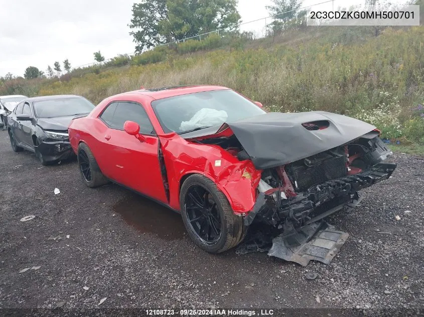 2021 Dodge Challenger Gt VIN: 2C3CDZKG0MH500701 Lot: 12108723