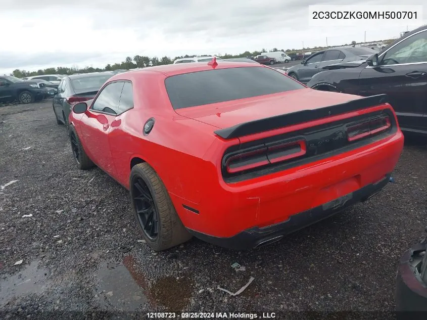 2021 Dodge Challenger Gt VIN: 2C3CDZKG0MH500701 Lot: 12108723