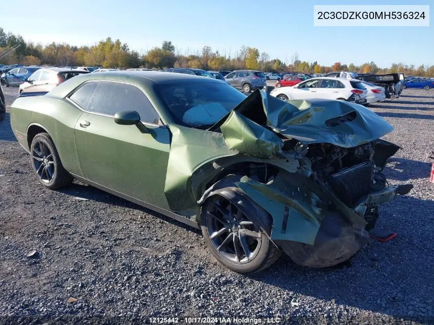 2021 Dodge Challenger Gt VIN: 2C3CDZKG0MH536324 Lot: 12125442