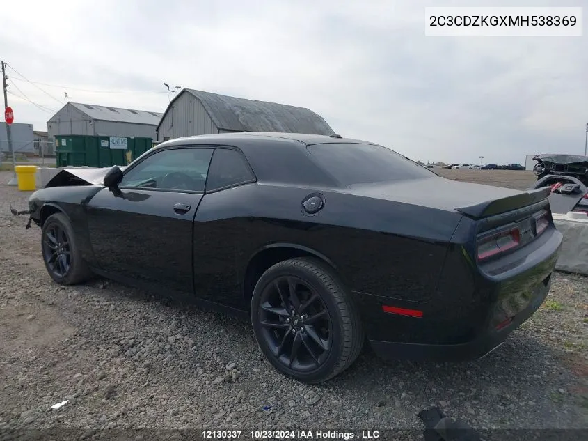 2021 Dodge Challenger Gt VIN: 2C3CDZKGXMH538369 Lot: 12130337