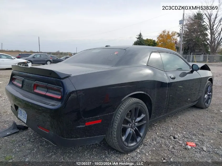 2021 Dodge Challenger Gt VIN: 2C3CDZKGXMH538369 Lot: 12130337