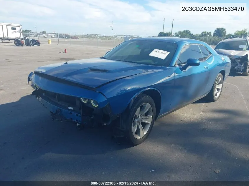 2C3CDZAG5MH533470 2021 Dodge Challenger Sxt