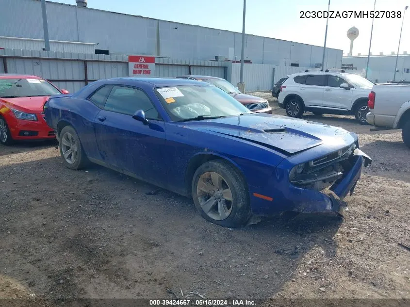 2021 Dodge Challenger Sxt VIN: 2C3CDZAG7MH527038 Lot: 39424667