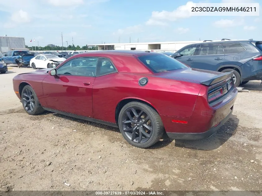 2021 Dodge Challenger Sxt VIN: 2C3CDZAG9MH646211 Lot: 39727639