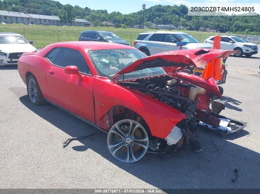 2021 Dodge Challenger R/T VIN: 2C3CDZBT4MH524805 Lot: 39770671