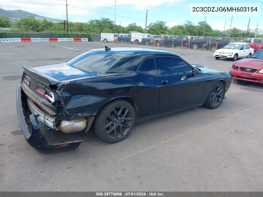 2021 Dodge Challenger Gt VIN: 2C3CDZJG6MH603154 Lot: 39776906