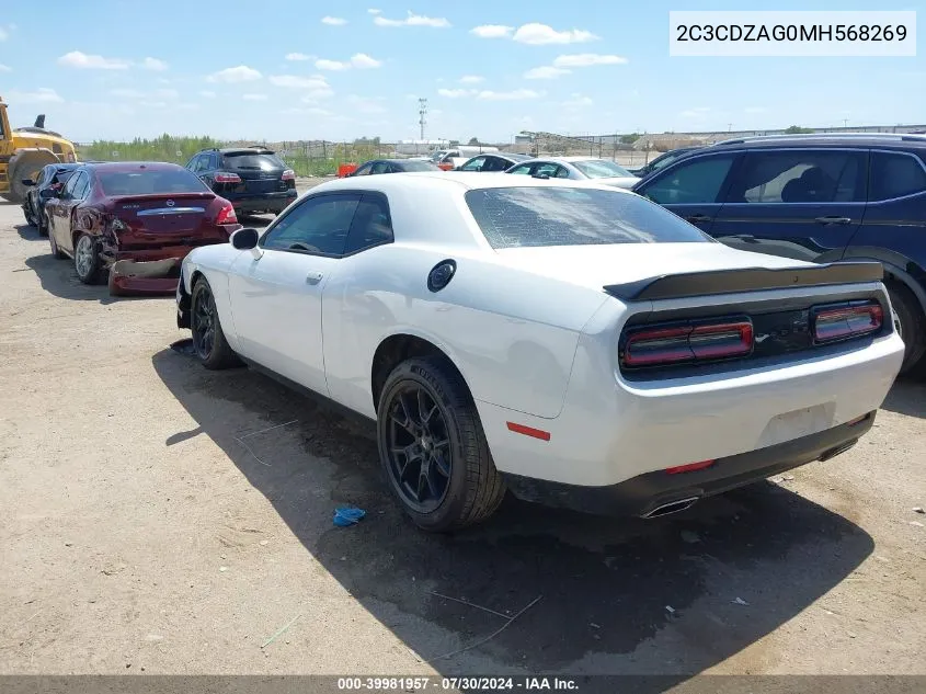 2021 Dodge Challenger Sxt VIN: 2C3CDZAG0MH568269 Lot: 39981957