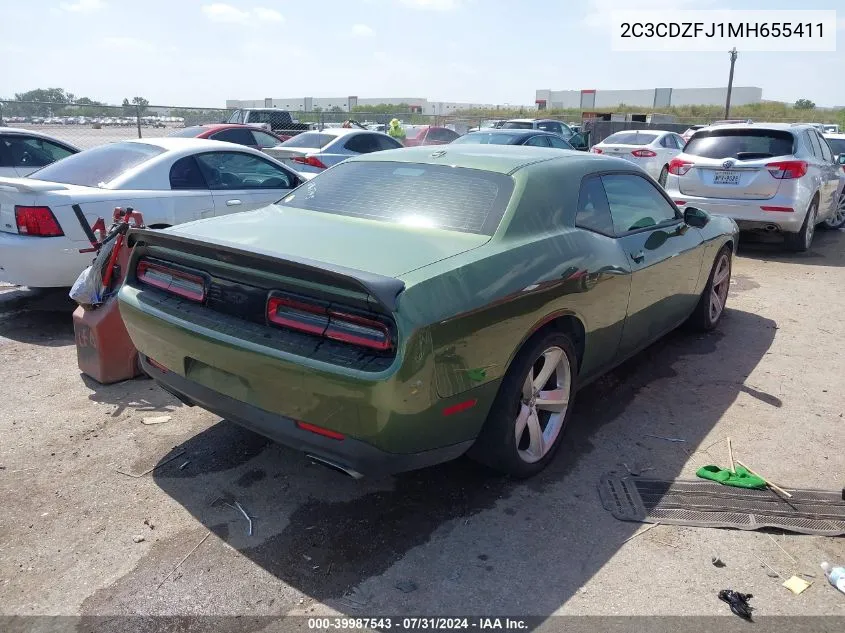 2021 Dodge Challenger R/T Scat Pack VIN: 2C3CDZFJ1MH655411 Lot: 39987543