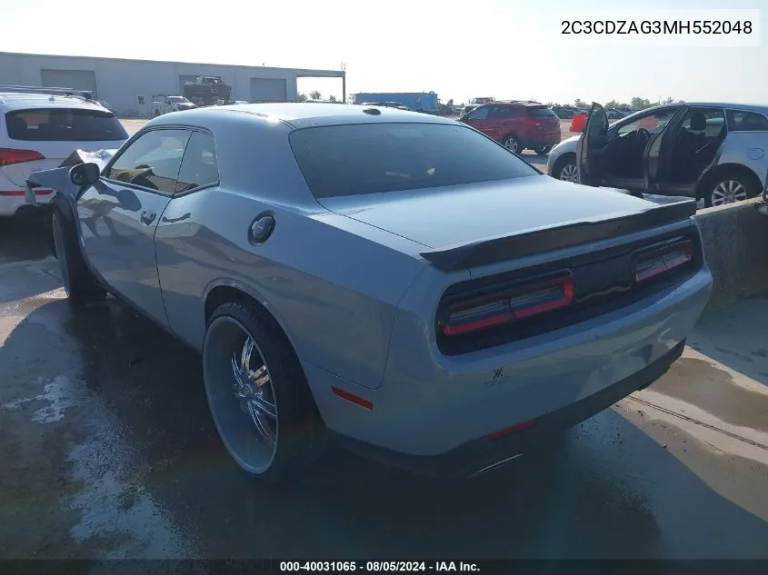 2C3CDZAG3MH552048 2021 Dodge Challenger Sxt