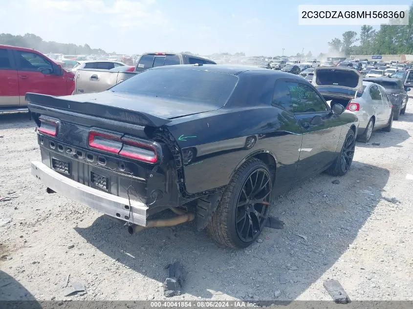 2C3CDZAG8MH568360 2021 Dodge Challenger Sxt