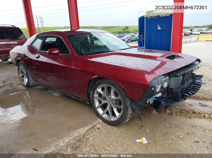 2021 Dodge Challenger Gt VIN: 2C3CDZJG8MH672301 Lot: 40125054