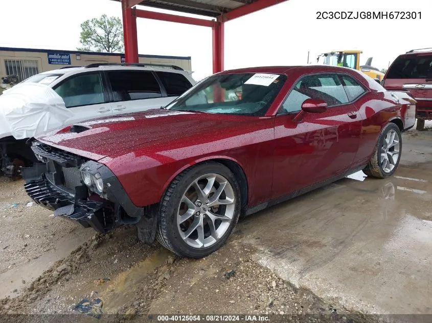 2021 Dodge Challenger Gt VIN: 2C3CDZJG8MH672301 Lot: 40125054