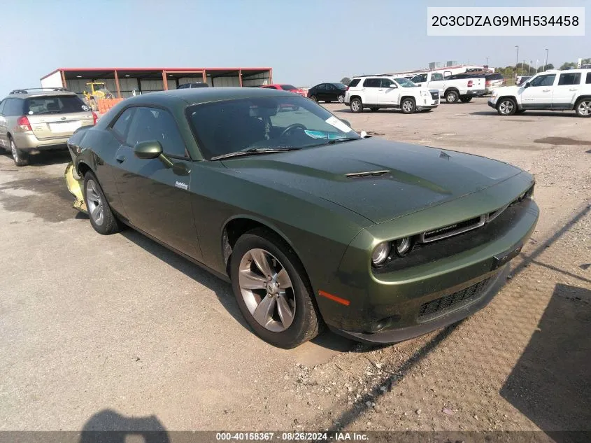 2021 Dodge Challenger Sxt VIN: 2C3CDZAG9MH534458 Lot: 40158367