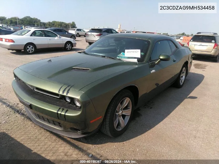 2C3CDZAG9MH534458 2021 Dodge Challenger Sxt