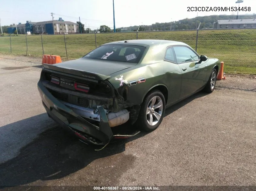 2021 Dodge Challenger Sxt VIN: 2C3CDZAG9MH534458 Lot: 40158367