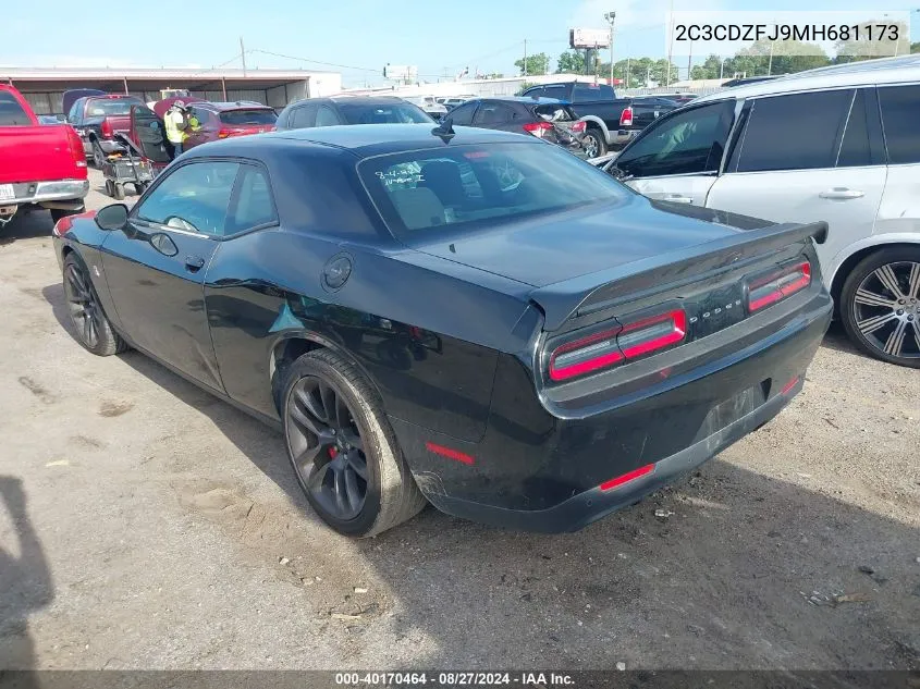 2021 Dodge Challenger R/T Scat Pack VIN: 2C3CDZFJ9MH681173 Lot: 40170464