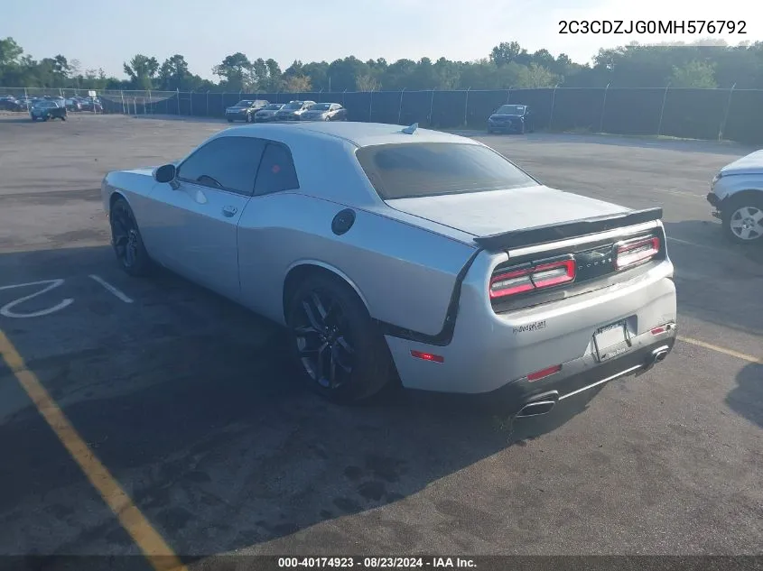 2C3CDZJG0MH576792 2021 Dodge Challenger Gt