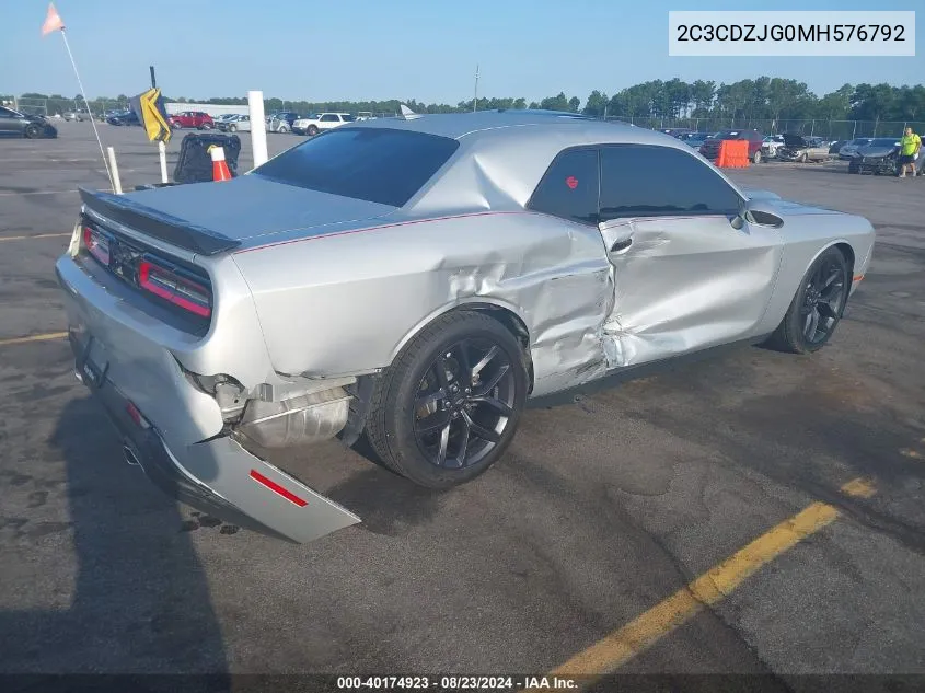 2021 Dodge Challenger Gt VIN: 2C3CDZJG0MH576792 Lot: 40174923